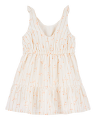 Toddler Girl Floral Tiered Dress - Ivory, image 2 of 4 slides