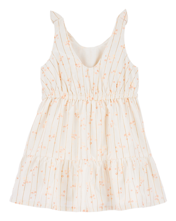 Toddler Girl Floral Tiered Dress - Ivory, 