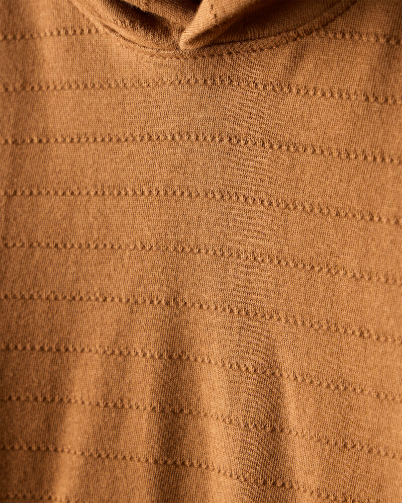 Baby Boy Cotton Long-Sleeve Hooded Top - Brown, image 2 of 4 slides