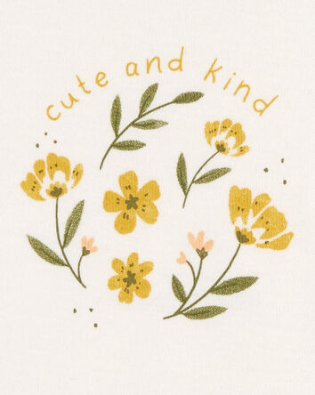 Baby Girl 3-Piece Floral Outfit Set - Ivory/Mustard, 