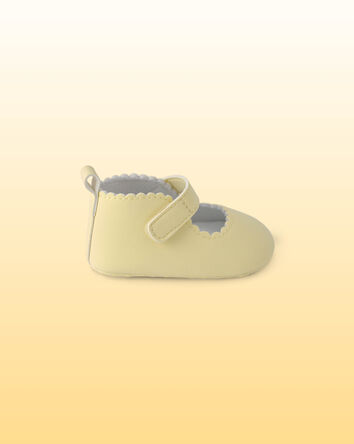 Baby Girl Scalloped Shoes - Yellow, 