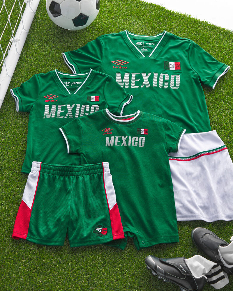Kids 2-Piece Umbro Mexico Soccer Jersey & Short Set - Green/White/Red, image 12 of 12 slides