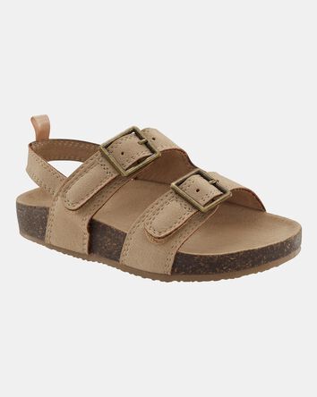 Toddler Flatbed Sandals - Tan, 