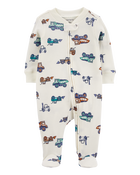 Baby Car 2-Way Zip Waffle Knit Sleep & Play Pajamas, image 1 of 4 slides