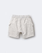 Toddler Boy French Terry Cargo Shorts - Heather Grey, image 5 of 6 slides