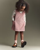 Toddler Girl Otter Pocket Corduroy Jumper - Light Pink, image 1 of 7 slides