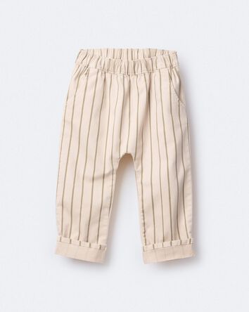Toddler Striped Playground Pant - Beige/Olive, 