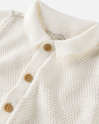 Baby Organic Cotton Sweater Knit Romper, image 2 of 4 slides
