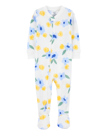 Toddler Girl Floral Waffle Knit Footie 1-Piece Pajamas, 