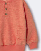 Toddler Boy French Terry Long-Sleeve Sweatshirt - Orange, image 6 of 6 slides