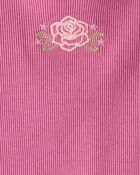 Toddler Girl Flower Cotton Short-Sleeve Top - Pink, image 3 of 4 slides