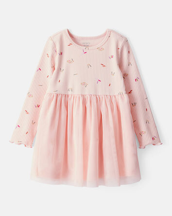 Toddler Girl Floral Print Long-Sleeve Dress - Pink, 