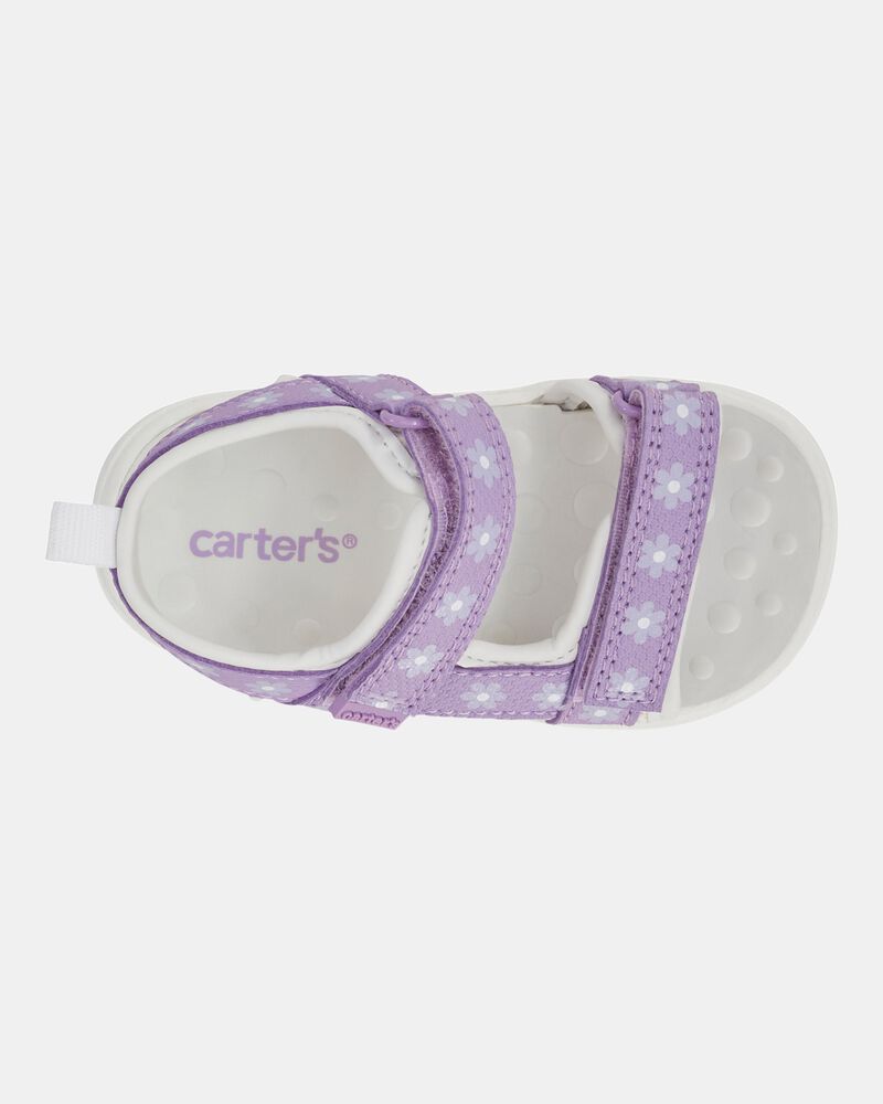 Baby Every Step&reg; First Walker Floral Sandals - Purple/White, image 4 of 7 slides