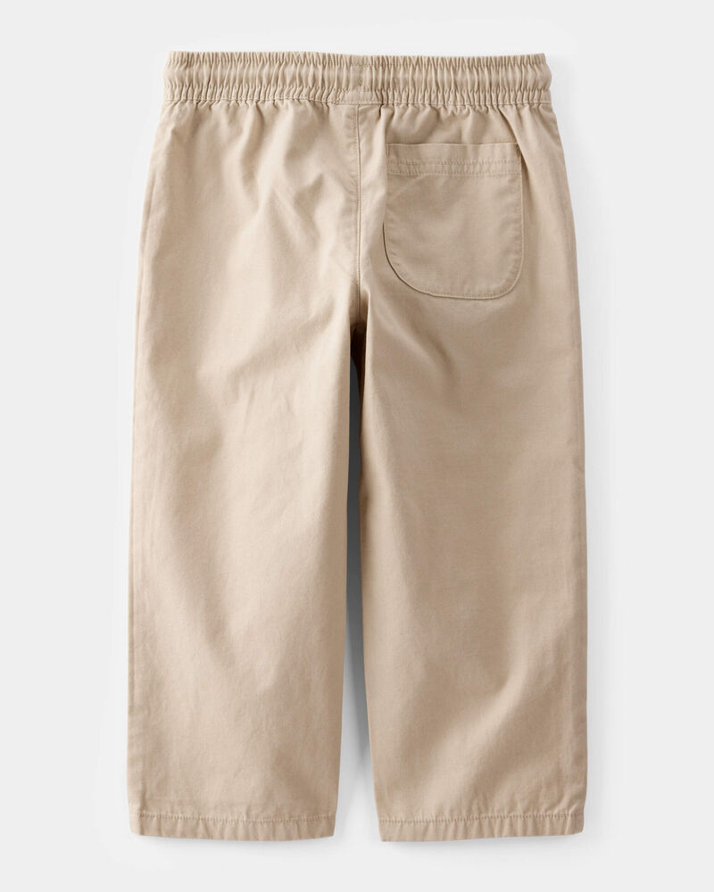 Toddler Boy Drawstring Pull-On Pants - Khaki, image 2 of 4 slides