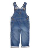 Toddler Stretch Denim Overalls - Medium Wash, image 1 of 5 slides