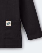Toddler 'Hey' Long-Sleeve Pocket Tee - Black, image 6 of 6 slides