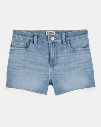 Kid Eyelet Hem Iconic Denim Short - Brit Wash, 