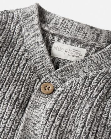 Baby Organic Cotton Ribbed Cardigan, 