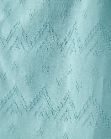 Boys Chevron Print Short-Sleeve Button-Down - Teal, 