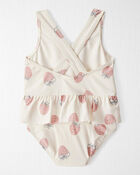Baby Girl Recycled Strawberry-Print Swimsuit, image 2 of 5 slides