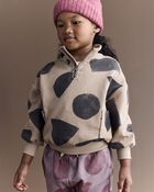 Toddler Boy Quarter-Zip Sweatshirt with Shapes - Khaki, image 4 of 6 slides