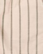 Toddler 2-Piece Striped Button-Down Shirt & Drawstring Shorts Set - Khaki, image 4 of 10 slides