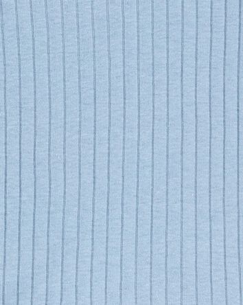 Baby Solid Ribbed Cotton Blend 2-Piece Pajamas - Blue, 