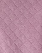 Baby Girl Quilted Quarter-Zip & Floral Legging Set - Purple, image 2 of 4 slides