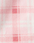 Baby Girl 3-Piece Plaid Print Fleece Jacket, Bodysuit & Pant Set - Pink, image 2 of 5 slides