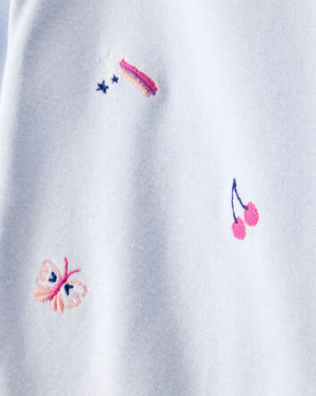 Baby Girl 2-Piece Fruit Print Cotton Long-Sleeve Bodysuit & Pant Set - Blue, 