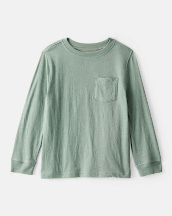 Boys Long-Sleeve Pocket Tee - Green, 
