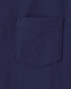 Toddler Solid Short-Sleeve Pocket Tee - Navy, image 2 of 3 slides