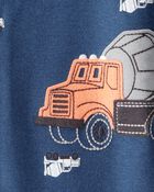 Toddler Boy Construction 100% Cotton 1-Piece Pajamas - Navy, image 3 of 4 slides