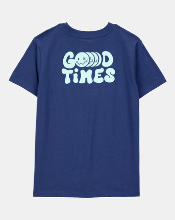 Boys Smiley Face Short-Sleeve Graphic Tee - Navy, 