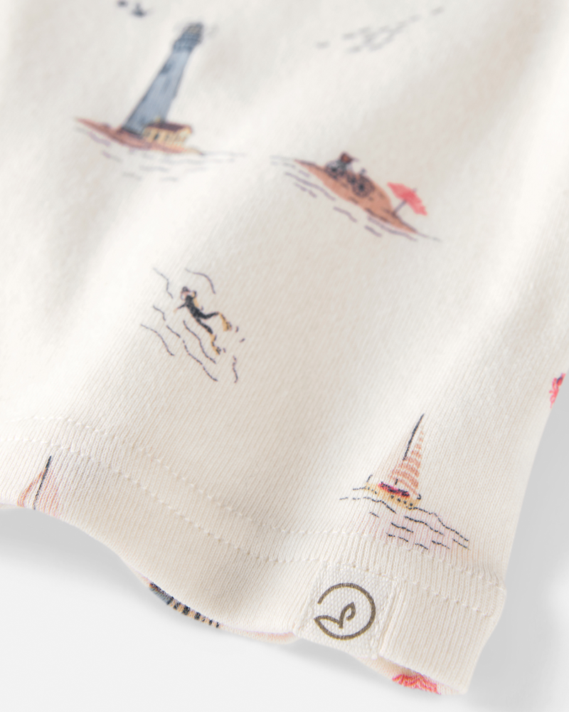 Toddler Organic Cotton Pajamas in Coastal Vacation Print, image 2 of 4 slides