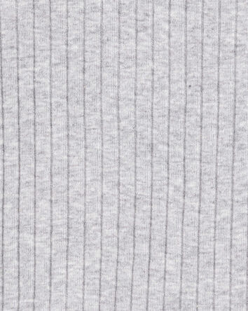 Baby Solid Ribbed Cotton Blend 2-Piece Pajamas - Grey, 