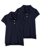 Kid 2-Pack Active Uniform Polo Shirts in Moisture Wicking BeCool&trade; Fabric - Navy, image 1 of 3 slides