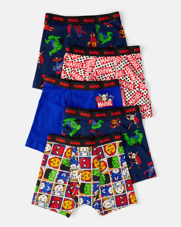 Boys 5-Pack &copy;Marvel Print Boxer Brief Underwear - Navy/Blue, 