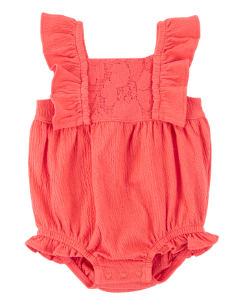 Baby Girl Lace Crinkle Jersey Bubble, 