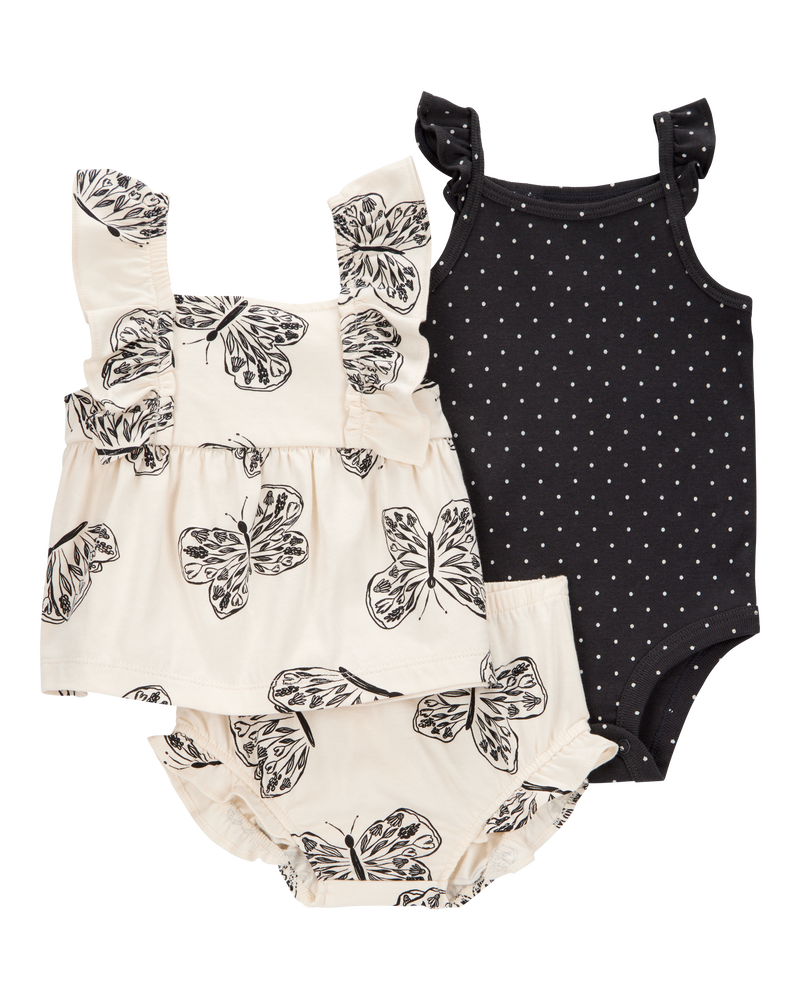 Baby Girl 3-Piece Little Diaper Cover Set, image 1 of 4 slides