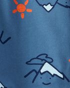 Baby Boy 2-Piece Mountain French Terry Quarter-Zip & Jogger Set - Blue, image 2 of 3 slides