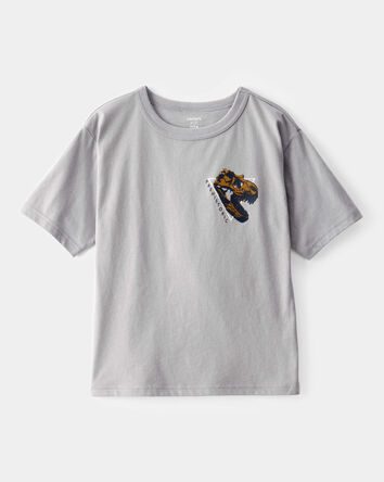 Kid Prehistoric Dinosaur Short-Sleeve Graphic Tee - Grey, 