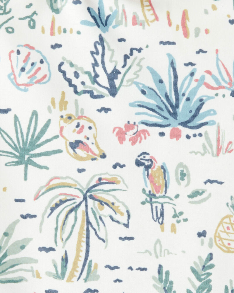 Toddler Girl Recycled Tropical Print Swimsuit, image 4 of 4 slides