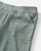 Toddler Organic Cotton Waffle Knit Set in Magical Rainbow Print, image 4 of 5 slides