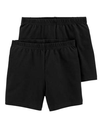 Girls 2-Pack Black Bike Shorts - Black, 