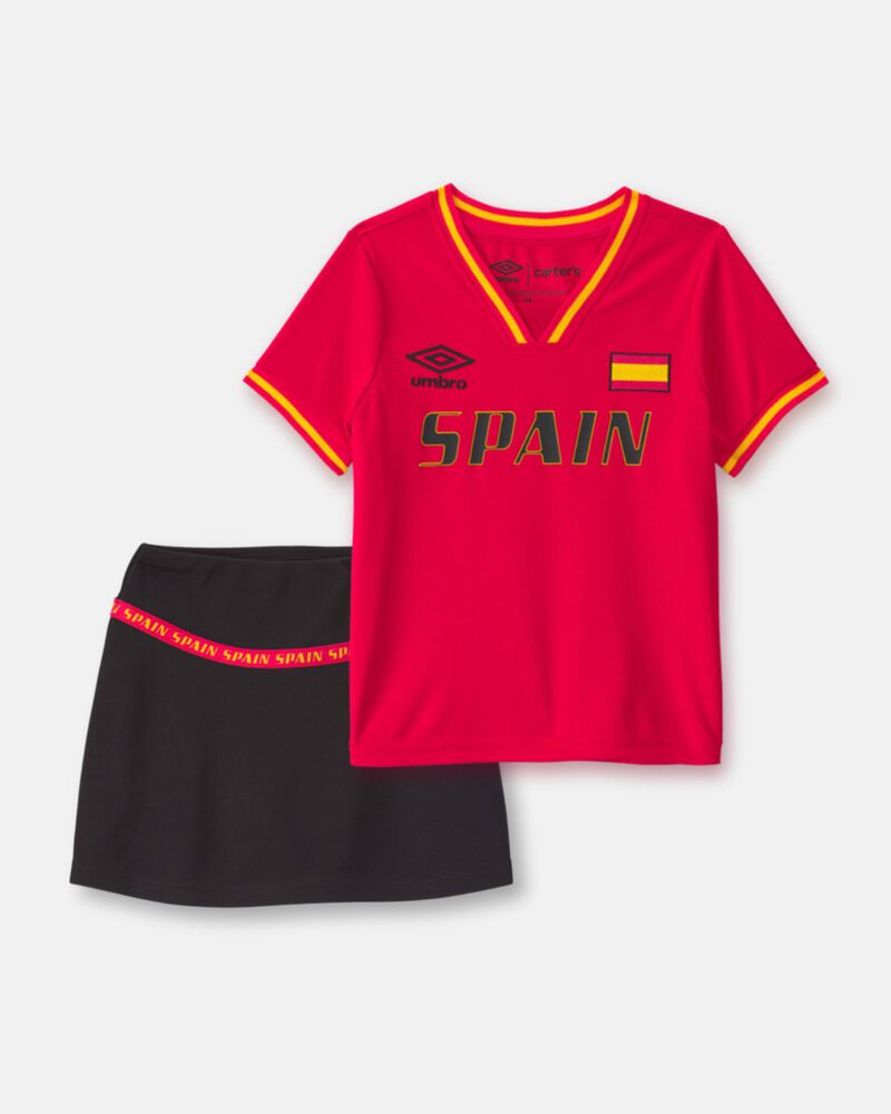 Toddler Girl 2-Piece Umbro Spain Soccer Jersey & Skort Set - Red/Yellow/Black, image 1 of 8 slides