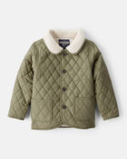 Toddler Boy Quilted Long-Sleeve Fashion Jacket - Olive, image 1 of 4 slides