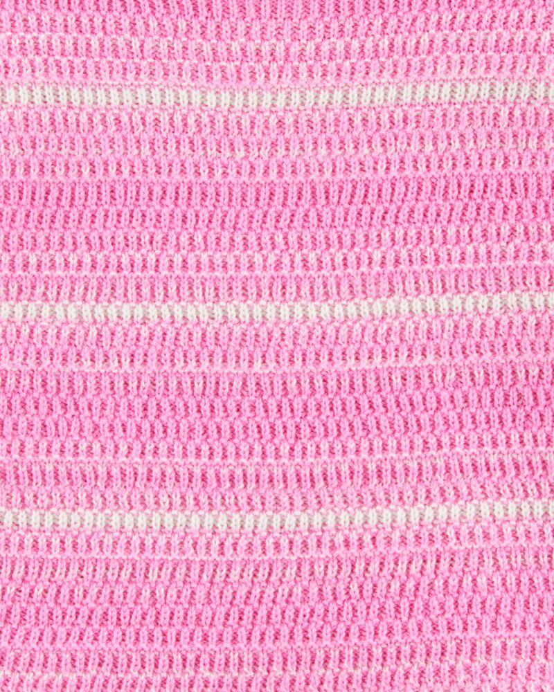 Toddler Striped Crotchet Knit Tank - Pink, image 3 of 4 slides