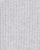 Toddler Solid Ribbed Cotton Blend 2-Piece Pajamas - Grey, image 2 of 3 slides