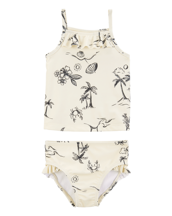 Toddler 2-Piece Beach Print Tankini Set, 